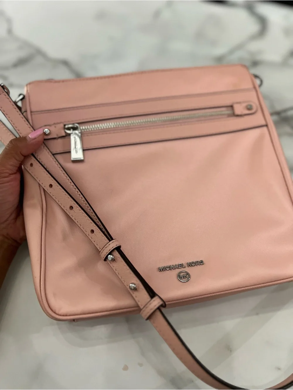 Michael Kors Blush Pink Leather Crossbody Bag